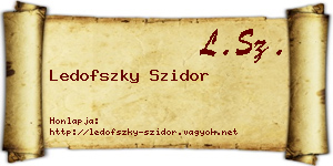 Ledofszky Szidor névjegykártya